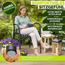 tillvex Gartenstuhl 4er Set 120 x 120 x 120 cm schwarz