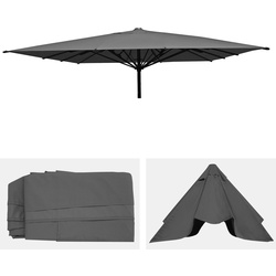 Ersatz-Bezug für Gastronomie Sonnenschirm MCW-D20, Sonnenschirmbezug Ersatzbezug, 5x5m (Ø7,2m) Polyester ~ anthrazit