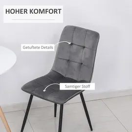 Homcom Esszimmerstühle,, Grau, Kunststoff, 63x90x45 cm