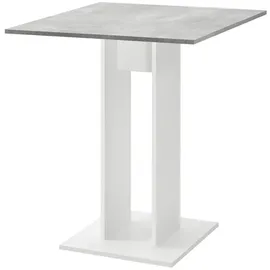 [en.casa] Küchentisch Lindesnes 65 x 65 x 78 cm Weiß/Betonoptik