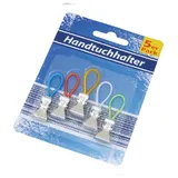g. p. import von nonfood-waren gmbh Handtuchhalter 5er Pack Silber Bad Küche Gäste WC Montage Garderobe