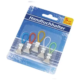 g. p. import von nonfood-waren gmbh Handtuchhalter 5er Pack Silber Bad Küche Gäste WC Montage Garderobe