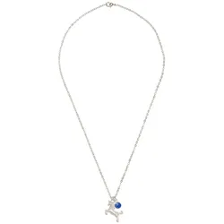 Gemshine Halskette 'Einhorn und Saphir' silver coloured Grau Damen 