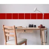 Queence Fliesenaufkleber Unifarben rot 15cm x 15cm 12er Set