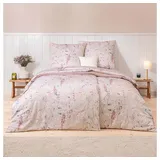 Estella Mako-Satin Bettwäsche 135x200 Sybille beige Flieder Blüten 7917-200
