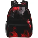 Stolmx Lässiger Rucksack, Schulrucksack, wasserdicht, lässiger Rucksack, niedlicher Laptop-Rucksack, Reise-Tagesrucksack, Regenbogen-Batikfärbung, roter Druck, Rot Schwarz Weiß Abstrakt, One size - Einheitsgröße