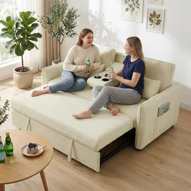 Homcom Schlafcouch Polyester 2-Sitzer Beige