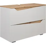 Vicco Waschbeckenunterschrank Marelle 80 x 57.5 cm mit 2 Schubladen, Model 57331 - Weiß/Braun