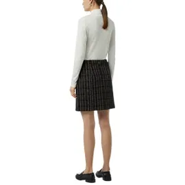 Comma, Minirock Damen Kariert Schwarz/ Silber 44
