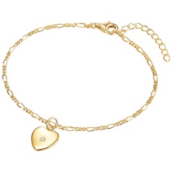 Lulu & Jane Diamant-Armband Herz Sterling Silber Diamant in Gelbgold Gold Damen 
