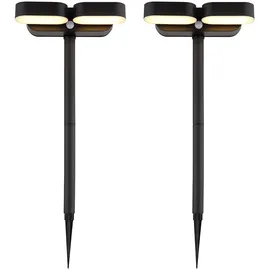 GLOBO Außenleuchte Kunststoff 23x10,3x55 cm 2er Set Schwarz/Opal