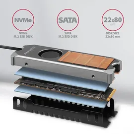 AXAGON CLR-M2FAN Kühlkörper für M.2 SSD