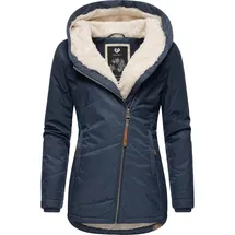 Ragwear Damen, warme wasserdichte Winterjacke mit Ziernähten und kuscheliger Kapuze Gordon Intl Navy22 Gr. M - M