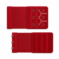 U.W. BH Verlängerung 6-13 cm Erweiterung 3 Haken 3 Reihen Verschluss Gummi (Dunkelrot) - 5,5 cm breit, 9,5 cm lang