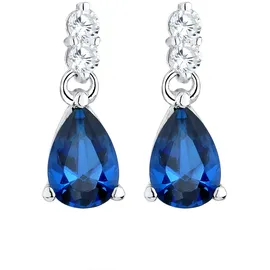 Elli Ohrhänger Tropfen blau 925 Sterling Silber mit Zirkonia
