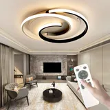 LED Deckenlampe,Moderne Deckenleuchte Dimmbar mit Fernbedienung Wohnzimmer, Schwarz-Weiß Schlafzimmerlampe, Rund, Wohnzimmerlampe mit Memory Funktion, für Wohnzimmer,Schlafzimmer, Büro