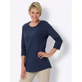 Classic Basics Longshirt CLASSIC BASICS "Doppelpack Shirts", Damen, Gr. 50, bunt (grasgrün, marine), 100% Baumwolle, unifarben, Rundhals, Shirts Longshirt