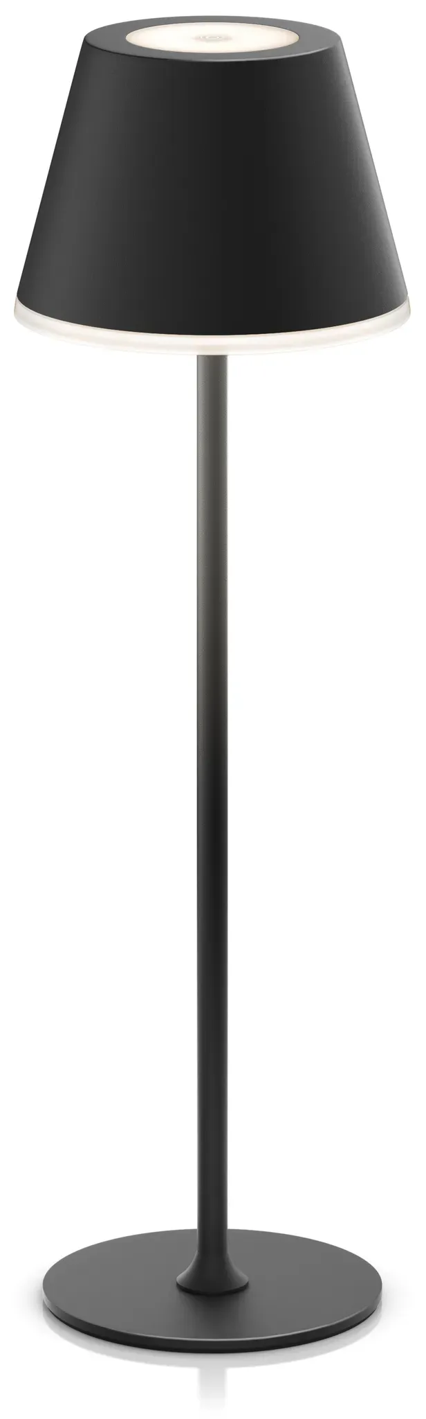 Akku-Tischlampe IP54 mit Touchdimmer Schwarz