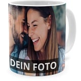 PhotoFancy® - Fototasse vollflächig Bedruckt - Personalisierte Panorama-Tasse mit eigenem Foto selbst gestalten - Weiß