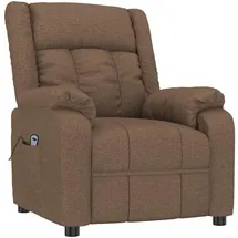 vidaXL Relaxsessel Elektrisch Polyester 93 x 76 x 0 cm Braun mit Fernbedienung
