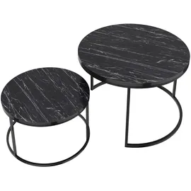[en.casa] Skagen Marmor schwarz 2er Set