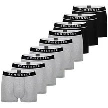 SCHIESSER Retro Boxershorts grau/schwarz XL 9er Pack