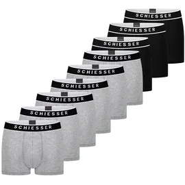 SCHIESSER Retro Boxershorts grau/schwarz XL 9er Pack