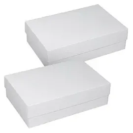 Buntbox Geschenkboxen L 26,6 x 17,2 x 7,8 cm 2-tlg. weiß