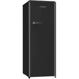 SCHOEPF Retro Vollraumkühlschrank / RKS245B / Schwarz matt / 238 Liter Nutzinhalt / Vintage Style / LED-Beleuchtung / Retro Kühlschrank - Schwarz