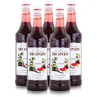 Monin Sirup Grenadine 1 Liter - Cocktails Milchshakes Kaffeesirup (5er Pack)