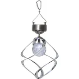 Star Trading Solarleuchte Edelstahl 35,0 cm inkl. Akku und Solarpanel weiß