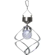 Star Trading Solarleuchte Edelstahl 35,0 cm inkl. Akku und Solarpanel weiß