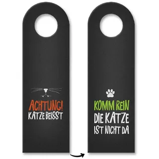 trendaffe Achtung Katze beisst oder Katze ist nicht da Türhänger Katzer Katzen Haustier