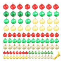 vidaXL Weihnachtskugeln 100 Stk. Rot/Golden/Grün
