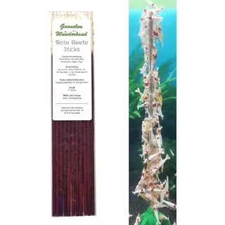 Garnelen Wunderland Shrimp Sticks Rote Beete (11 Stück) / Futter Garnelen Lollies Stangen