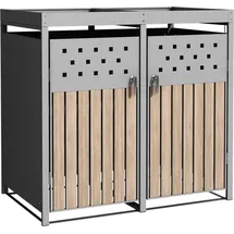 Estexo Mülltonnenbox 2 Türen 100 x 100 cm silber