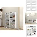 Wand-Schuhschränke 4 Stk. Hochglanz-Weiß 60x18x60cm - Wand-Schuhschrank - Schuhschrank - Schuhorganisation - Aufbewahrungssystem - Garderobe
