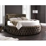 JVmoebel Rundbett Luxus Design Rundbett Rundes Bett Ehe Rund XXL Hotel Bett (1-tlg., Bett), Made in Europa braun