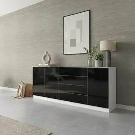 borchardt Möbel Vaasa 190 x 79 x 35 cm Schwarz/Weiß