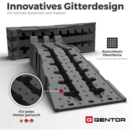 GENTOR WERKTHOR Auffahrrampen [2er Set] - für PKW bis 5t - Hochbelastbare Rampe Auto Wohnmobil,