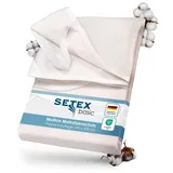 Setex Molton Matratzenschutz, 140 x 200 cm, Eckgummis, Matratzenschoner aus 100 % Baumwolle, Basic, Naturfarben, Natur, Beige