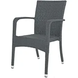 Gravidus 2er Set Stapelstuhl Gartenstuhl Balkon Terrasse Grau