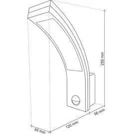 sebson LED Aussenleuchte mit Bewegungsmelder 2er Pack, Wandleuchte anthrazit, 15W, 1000lm, kaltweiß 5800K, IP65, Außenwandleuchte Sensor 9m / 140°