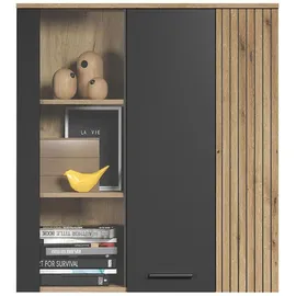 trendteam Vitrine anthrazit Holzwerkstoff, 90x99x34 cm