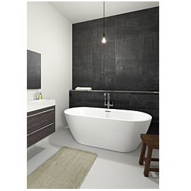 RIHO Sanitär GmbH Riho Inspire freistehende Badewanne BD02005 weiß, 180x80cm, ohne Füllfunktion, oval