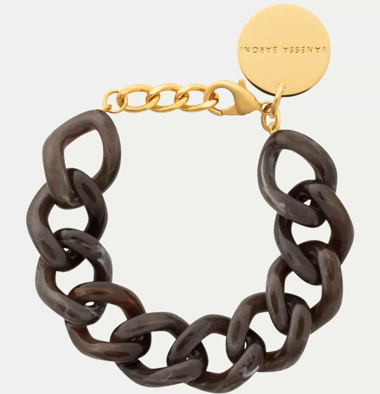 Armband Flat-Chain Braun