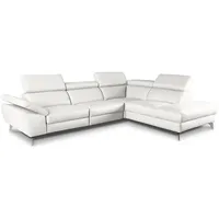 Ecksofa Kansas Leder Weiß