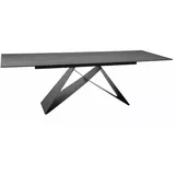 Feldmann-Wohnen Esstisch Westin (Tischplatte ausziehbar bis 240cm, 1-St., Beton Optik, Tischplatte aus gehärtetes Glas), 160-240x90x75cm Betongrau / schwarz matt ausziehbar grau 160 cm x 76 cm x 90 cm