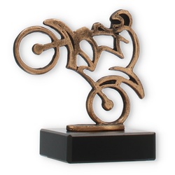 Pokal Konturfigur Motorcross altgold auf schwarzem Marmorsockel 10,5cm