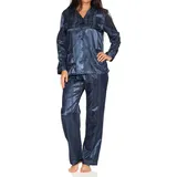 normann Satin Pyjama Blau 52/54